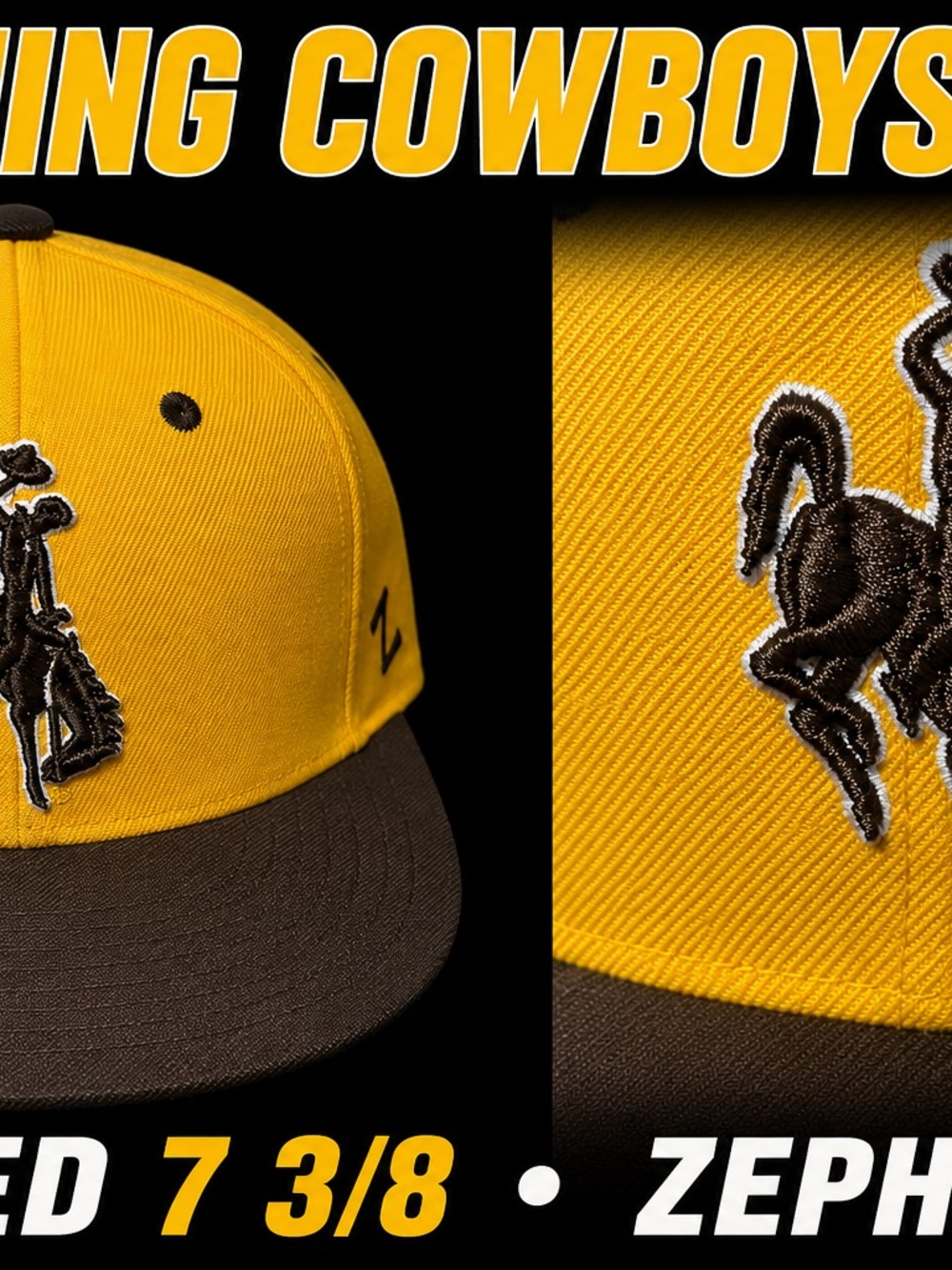 Zephyr Yellow and Brown Cowboys Embroidered Snapback